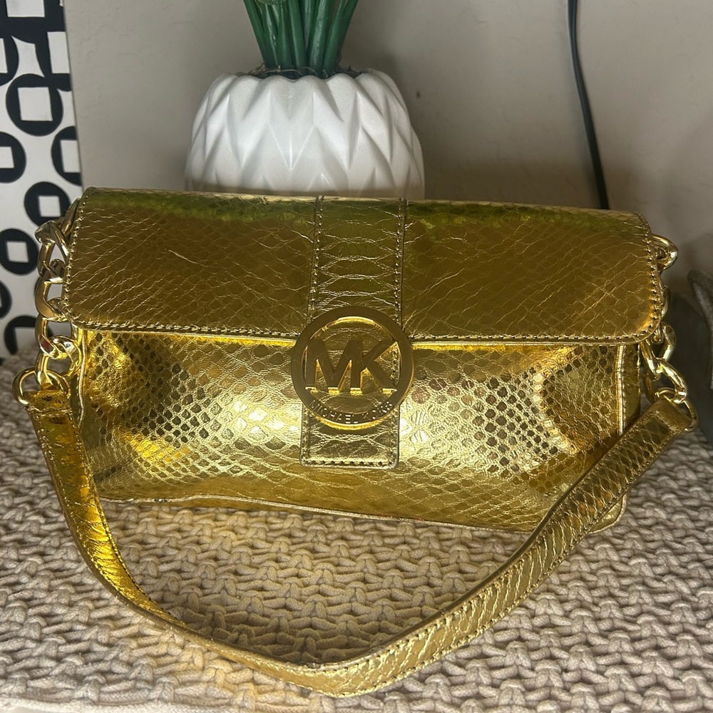 Gold Michael Kors bag